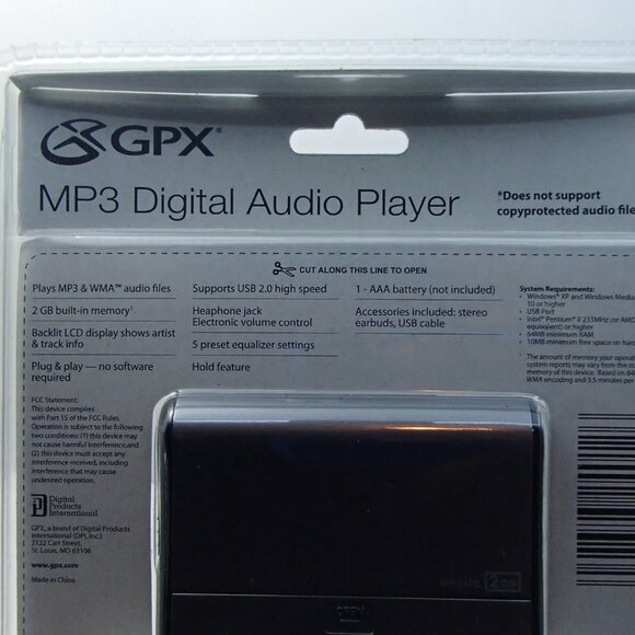 GPX MW240 2GB USB MP3 Digital Music Player w/1.1" LCD - Picture 5 of 10